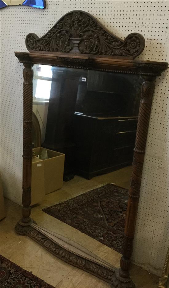 Large Anglo Indian carved frame wall mirror